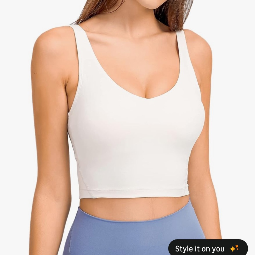 Off white  colored padded sports bra